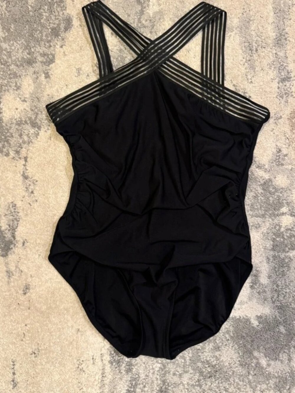 Aqua Green Black Swimsuit